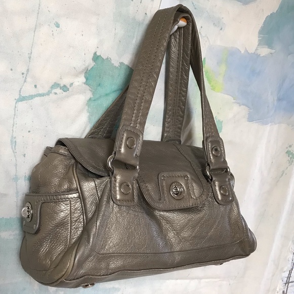 Marc by Marc Jacobs bag silvery grey leather top handle shoe box Turn key clasp - Picture 3 of 16